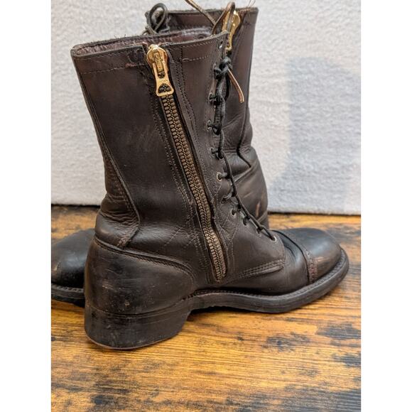 VTG 1956 BF GOODRICH Black Leather Military Combat Boots M48 Sz 7.5-8D M-1948 main image 6